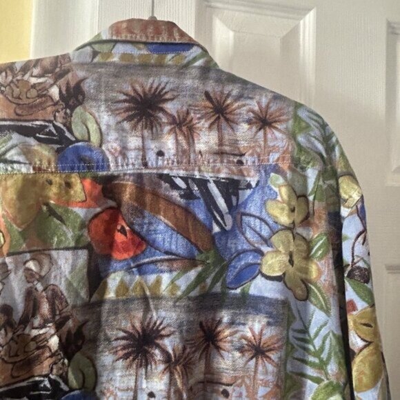 Pusser's Island Linen wear Men Hawaian shirt Large Novelty Boho City Club - Picture 3 of 8